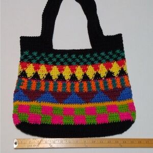 Colorful Crochet Tote Bag